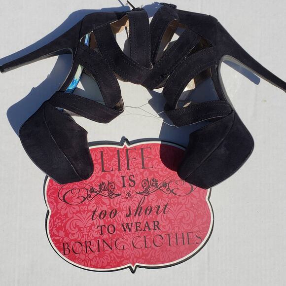 Qupid Black Platform Stiletto High Heels size 8 - Picture 3 of 8